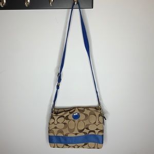 COACH signature stripe file handbag